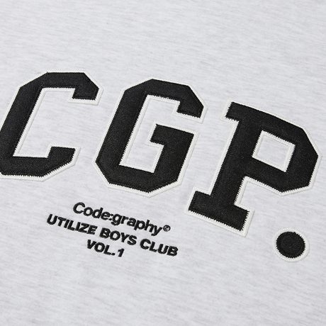 『Code:graphy』 　アップリケロゴスウェット (Melange Grey)