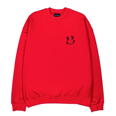 『BLACKBLOND』 　クラシックスマイルロゴスウェット (Red)