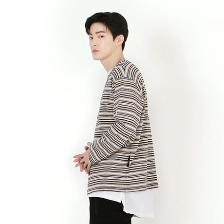 『 BY.L 』    マルチストライプニット (Black)