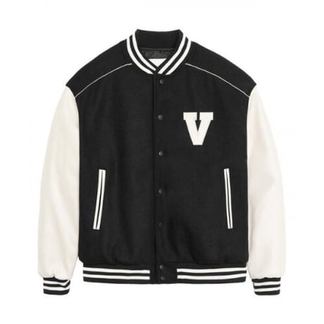 『VETEZE』 　V ロゴライニングバーシティジャケット  (Black)