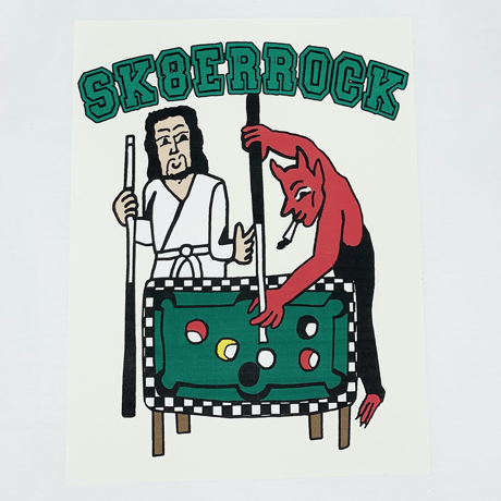 『SK8ER ROCK』 　プレイイングプール半袖 Tシャツ (White)