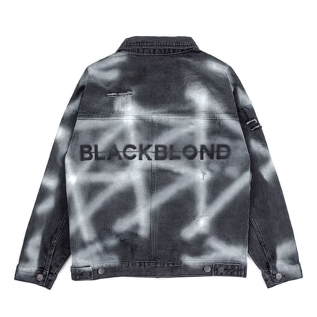 『BLACKBLOND』 　スプレーカスタムデニムジャケット (Charcoal)
