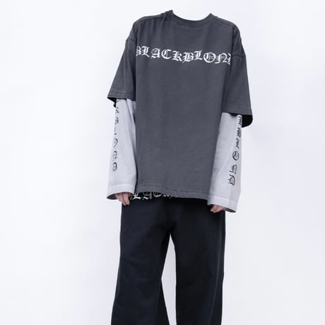 『BLACKBLOND』　crushed faith pigment t-shirt (Charcoal)