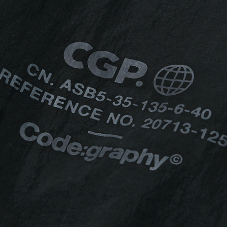 『Code:graphy』 　ナイロンメタルクルーネック (Black)