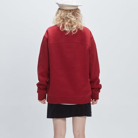 Verynineflux SUNSET CURLY CREWNECK (Burgundy / Beige)