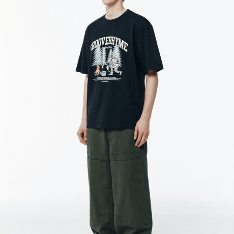 『grooverhyme』 　キャンピングボーイ Tシャツ (Black)