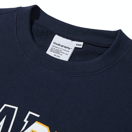 『Code:graphy』 　ハーフアウトラインロゴスウェット (Navy)