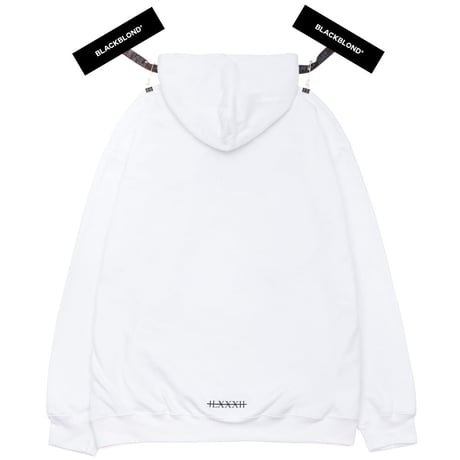 『BLACKBLOND』 　ペインテッドグラフィティーロゴパーカー (White)