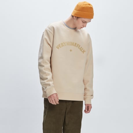 Verynineflux SUNSET CURLY CREWNECK (Burgundy / Beige)