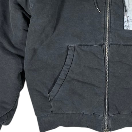 『SK8ER ROCK』 　scribble padded pigment sweat hood zip-up (Charcoal)