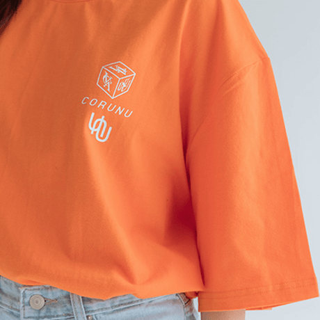 『CORUNU』  ダイス半袖 Tシャツ (Orange)
