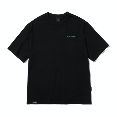 『grooverhyme』 　NYC ロケーションマルチカラー Tシャツ (Black)