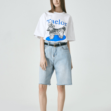 『GROOVE RHYME』 taelor series shihtzu t-shirts (Blue)