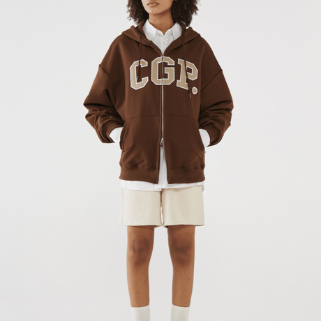 『Code:graphy』 　アーチロゴジップアップパーカー (Brown)