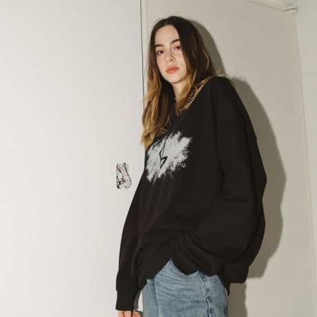 『BLOW』  スコッチペインティングスウェットシャツ (Black)
