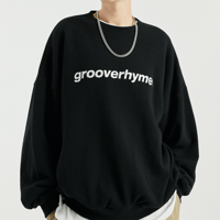 『GROOVE RHYME』 ベーシックロゴビッグオーバースウェットシャツ (Black)