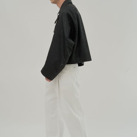 『HIFIFNK』  リンクルレザーオーバーサイズジャケット (Black)