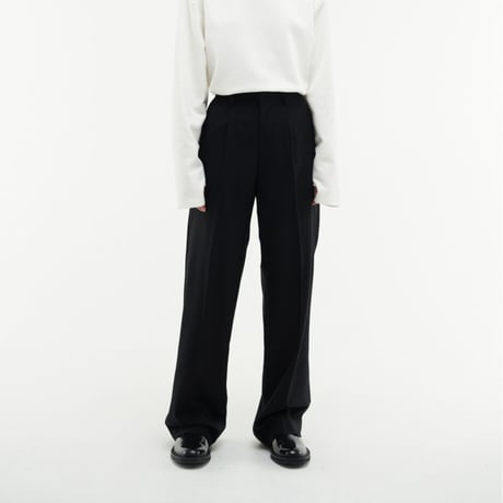『HIFIFNK』  alden wool trousers pants (Black)