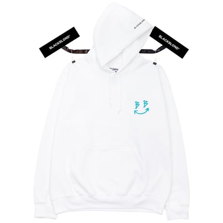 『BLACKBLOND』　デビルスマイルロゴパーカー (White)