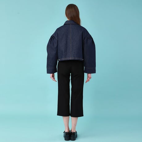 『Wunder Geist』 　パフスリーブクロップデニムジャケット (Blue)