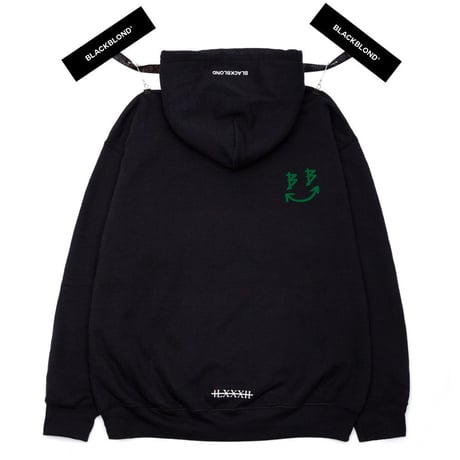 『BLACKBLOND』　デビルスマイルロゴパーカー (Black)
