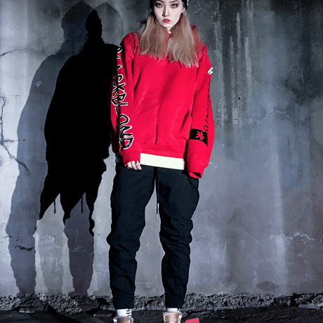 『BLACKBLOND』 グラフィティーナンバーパーカー (Red)
