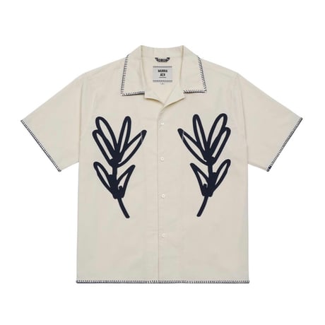 『MURRA AER 』  magnolia needlework half shirts (Ivory)