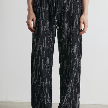 『BY.L 』 ワンウォッシュベンディングパンツ (Black)