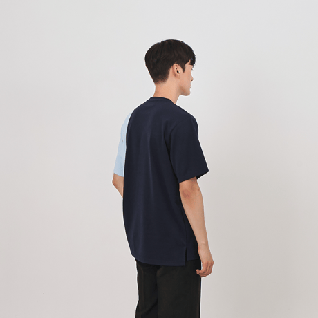 『 BY:L 』    カラー ブロックTシャツ (Navy)