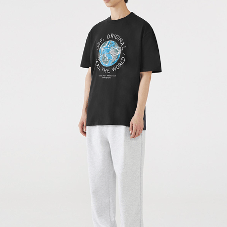 『Code:graphy』 　グリーンアースロゴ Tシャツ (Black)