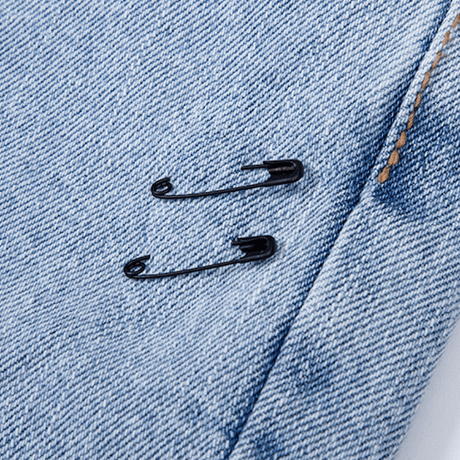 『BLACKBLOND』 　ベーシックカットアウトオーバーフィットデニムパンツ (Light Blue)
