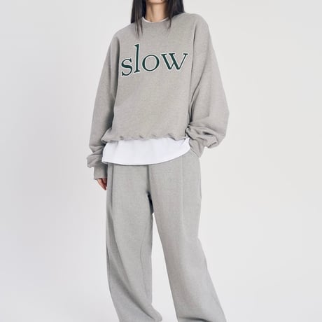 『SLOW RECORD HOUSE』　SLOW パッチスウェットシャツ (Grey)