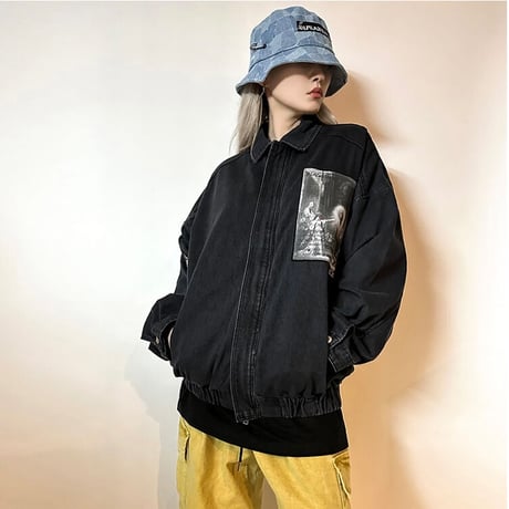 『BLACKBLOND』   the apparition patchwork denim bucket hat (Light Blue)