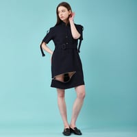 『Wunder Geist』 　トランスフォームアンバランスジッパーストラップワンピース (Navy)