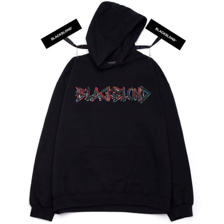 『BLACKBLOND』 　ペインテッドグラフィティーロゴパーカー (Black)