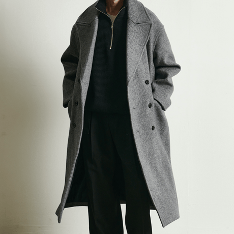 『 BY:L 』    ウールオーバーサイズダブルコート (Herringbone)