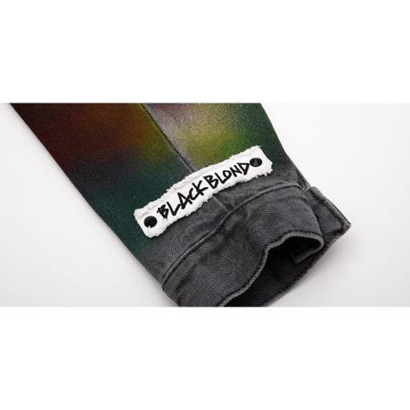 『BLACKBLOND』   オーロラスプレーデニムジャケット (Multi)