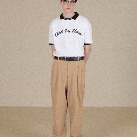 『VETEZE』 　オールドアイビークラシックカラーハーフ Tシャツ  (White)