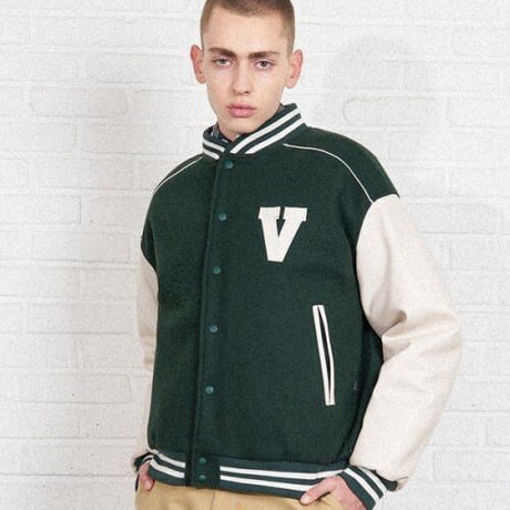 『VETEZE』 　V ロゴライニングバーシティジャケット  (Green)