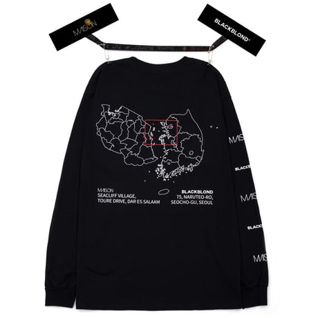 『BLACKBLOND X MAISON』 　ロング スリーブ Tシャツ (Black)