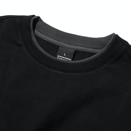 『grooverhyme』 　レイヤードロングスリーブ Tシャツ (Black)