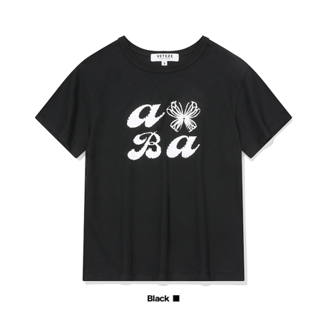 『VETEZE』 　ABA Star Ribbon Half Tshirt  (Black)
