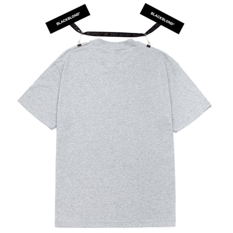 『BLACKBLOND』 オリジナルボーダーロゴショートスリーブTシャツ (Gray)
