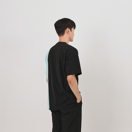 『 BY:L 』    カラー ブロックTシャツ (Black)