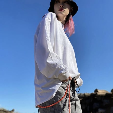 『BLACKBLOND』 　インフェルノロングスリーブ Tシャツ (White)