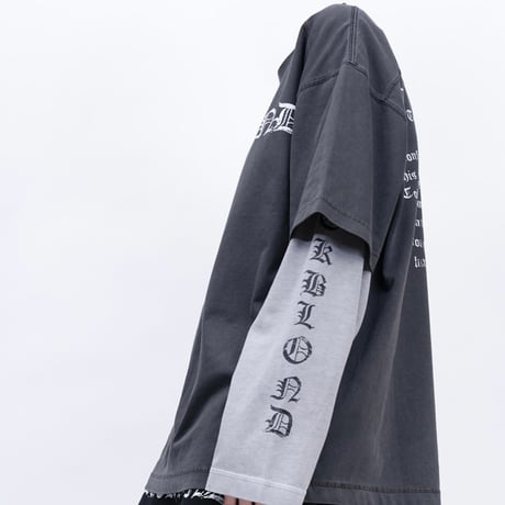 『BLACKBLOND』　crushed faith pigment t-shirt (Charcoal)
