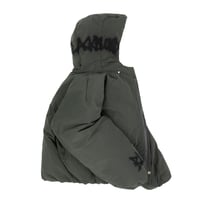 『BLACKBLOND』　Graffiti Logo Hidden Cuff Puffer Jacket  (Khaki)