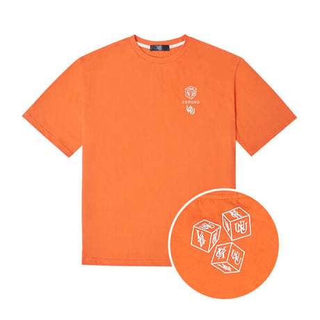 『CORUNU』  ダイス半袖 Tシャツ (Orange)