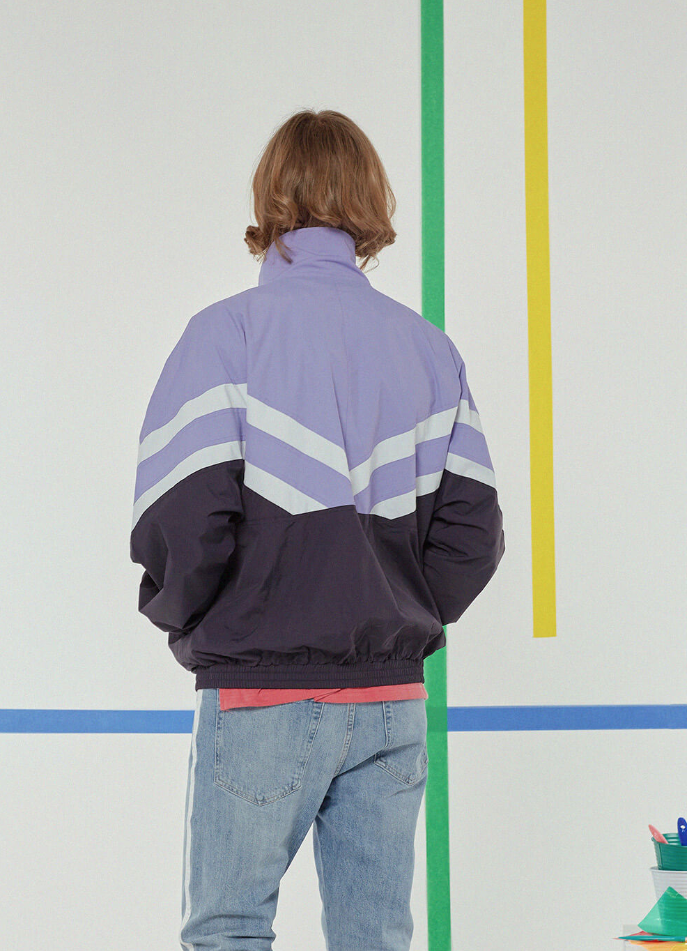 Motivestreet』 ニューレトロカラーブロックトラックジャケット