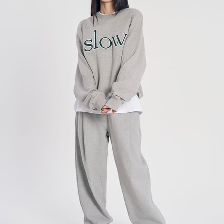 『SLOW RECORD HOUSE』　SLOW パッチスウェットシャツ (Grey)